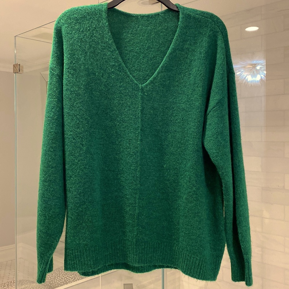 Emerald Green V Neck Sweater